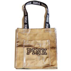 *50off3* NWOT Victoria's Secret Pink Tote Bag 10x10 Gold Black